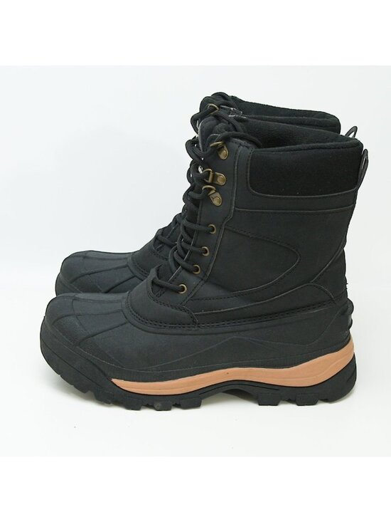 Mishansha Winter Boots Size 10 Faux Fur Lined Work Duck Boot Lace up Black main image 4
